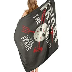 Camp Crystal Lake Fleece Blanket - Friday The 13th -Spirit Spooky Store 01594126 c