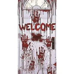 Bloody Handprints Welcome Door Cover