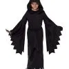 Kids Hooded Black Robe Costume