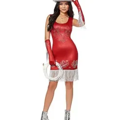 Adult Red Cowgirl Dress Costume