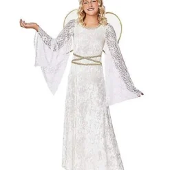 Kids White Lace Angel Costume