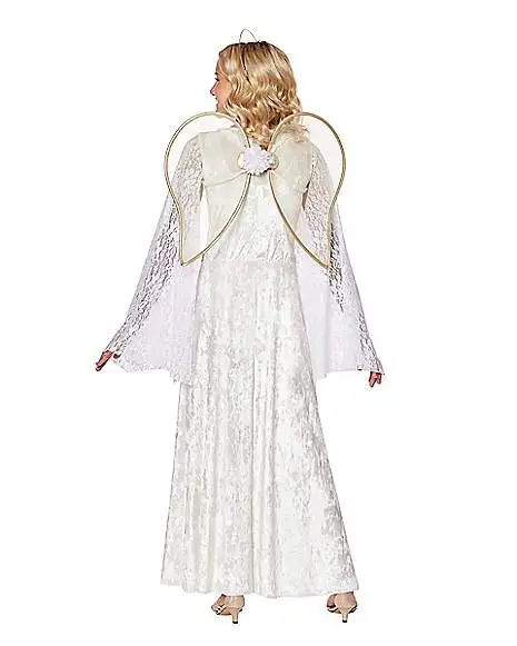 Kids White Lace Angel Costume 2 Kids White Lace Angel Costume - Image 2