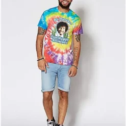 Happy Accidents Tie Dye Bob Ross T Shirt 6 Happy Accidents Tie Dye Bob Ross T Shirt -Spirit Spooky Store 03211547 c