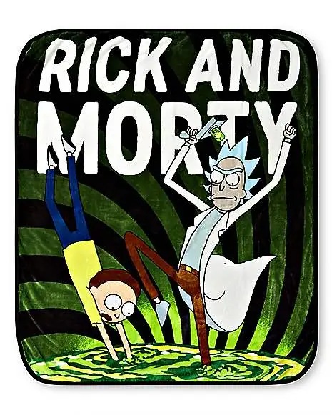 Rick And Morty Portal Fleece Blanket 1 Rick And Morty Portal Fleece Blanket