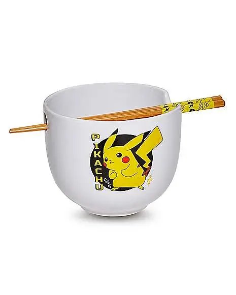 Pikachu Bowl With Chopsticks 20 Oz. - Pokemon 1 Pikachu Bowl With Chopsticks 20 Oz. - Pokemon