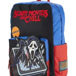 Scary Movies And Chill Ghost Face Backpack - Steven Rhodes 8 Scary Movies And Chill Ghost Face Backpack - Steven Rhodes -Spirit Spooky Store 03886850 c