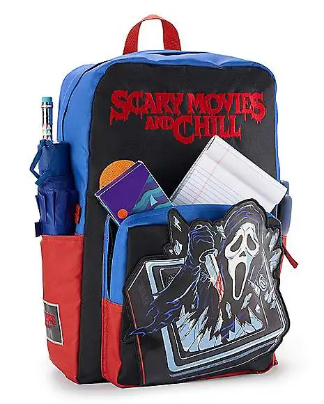 Scary Movies And Chill Ghost Face Backpack - Steven Rhodes 5 Scary Movies And Chill Ghost Face Backpack - Steven Rhodes - Image 5