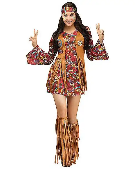 Adult Peace And Love Hippie Costume 1 Adult Peace And Love Hippie Costume