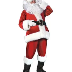 Adult Velour Plus Size Santa Suit Deluxe
