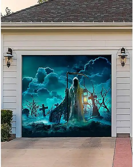 Haunted Reaper Garage Single Door Cover 2 Haunted Reaper Garage Single Door Cover - Image 2