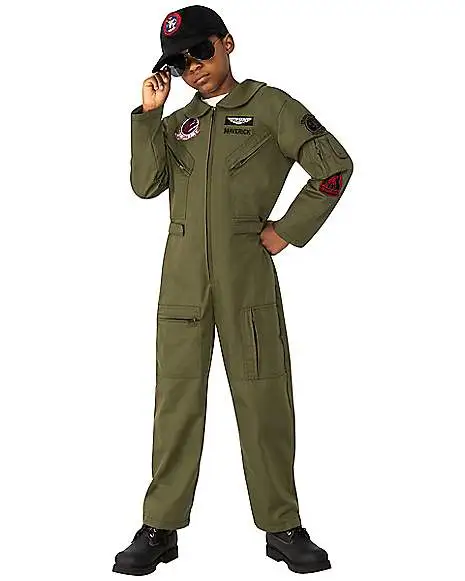 Kids Top Gun Maverick Jumpsuit Costume 1 Kids Top Gun Maverick Jumpsuit Costume